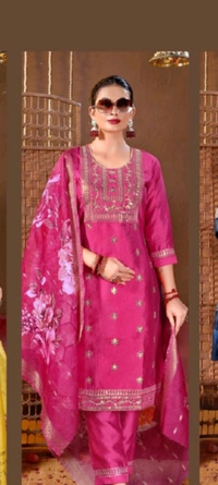 Minu Tamanna Vol 2 Stiched 005 - Nutmeg Wood Finish, XXL, Kurti With Bottom
