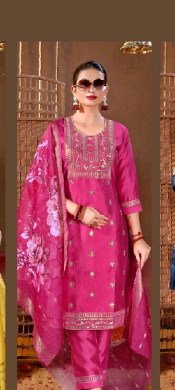 Minu Tamanna Vol 2 Stiched 005 - Nutmeg Wood Finish, XXL, Kurti With Bottom