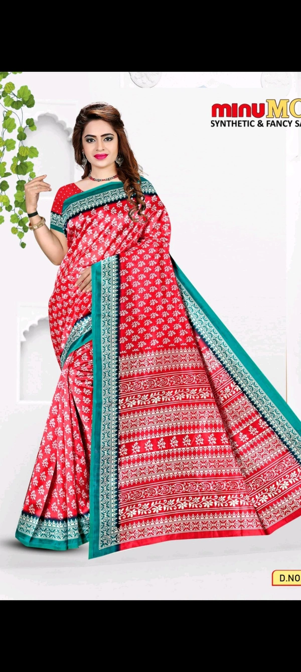 Minu Opara Gulab Designer Silk Saree 241 - Wild Watermelon, 5.5, Saree
