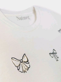 Nutmeg  Girl Glitter Printed Crop Top  - As Image, 9/10Y
