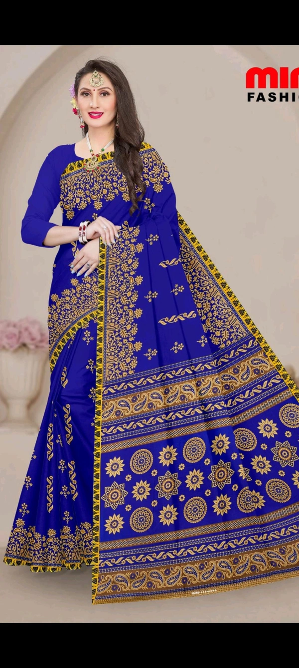 Minu  Mahi18 Saree 931 - Dark Blue, 5.5, Saree