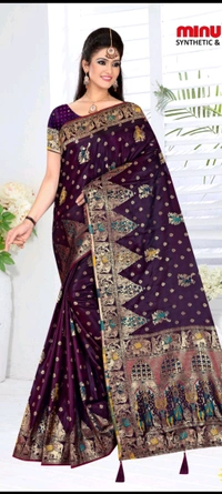 Minu Marsh Satin Designer  Fancy Saree 124 - As image, 6.5, Saree