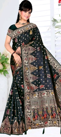 Minu Marsh Satin Designer  Fancy Saree 124 - As image, 6.5, Saree