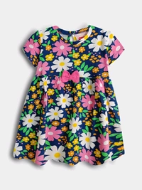 Baby Girls Navy Heart Aop Dress 1C1 - Blue, Baby Dress, 6 / 9m