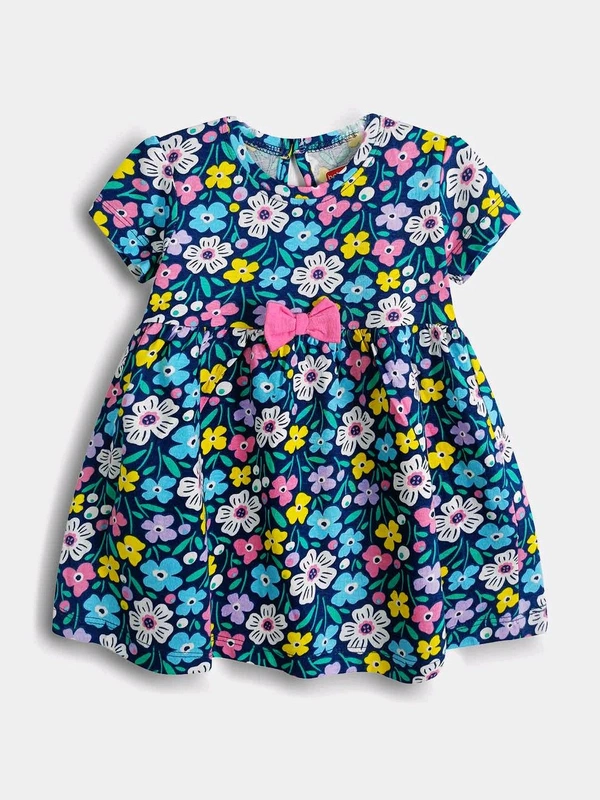 Baby Girls Navy Heart Aop Dress 1C1 - Blue, 18 / 24m, Baby Dress