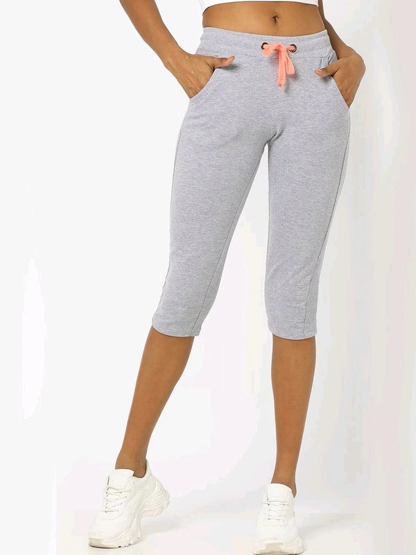 Neutral  Ladies French Terry Capri 3A2 - Silver, XXL