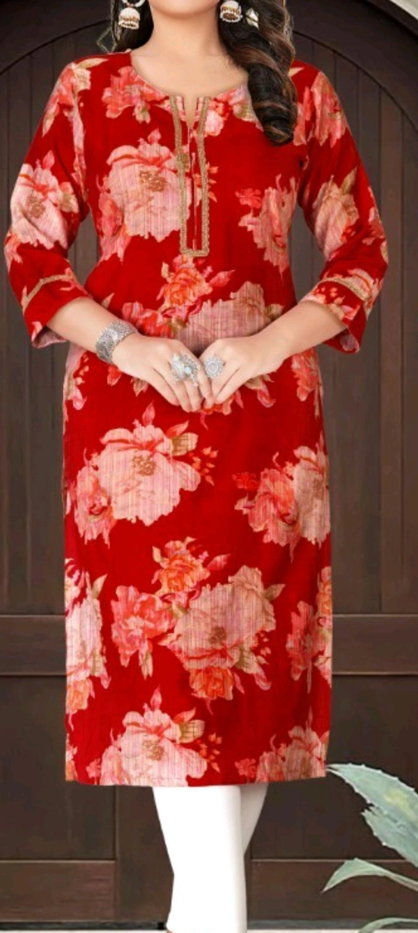 Minu ANEET KURTI 002 - Red, 44, Suit