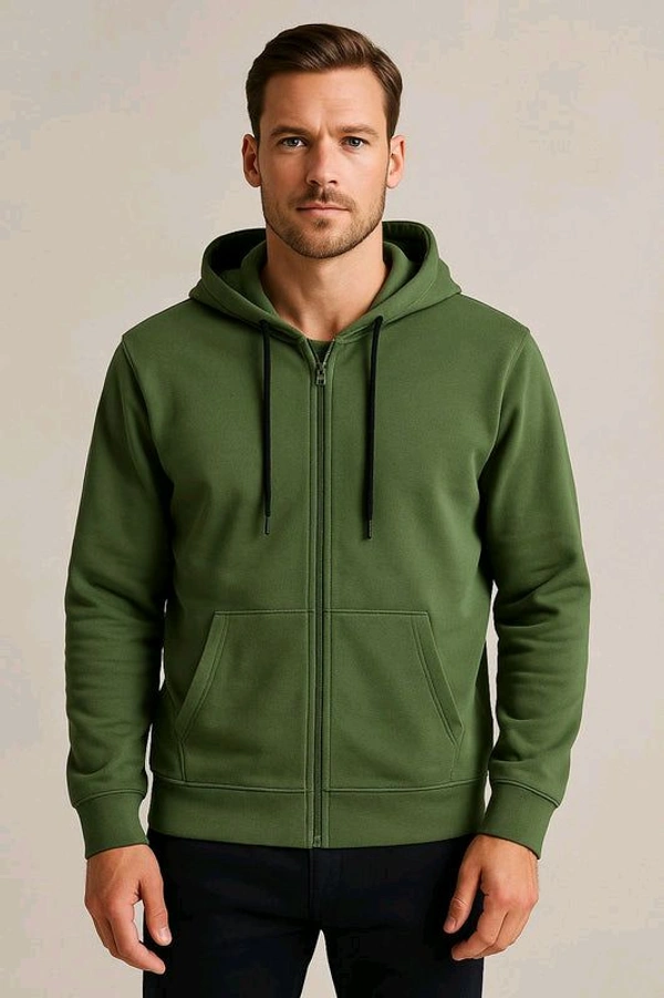Attidude Mens Hooded Full Zipper Green Sweatshirt M11274B1 - Green, 2XL