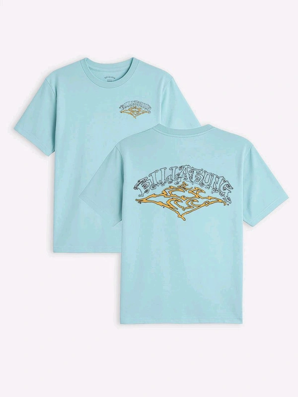 BILLABANH Mens Printed Aqua T-shirt 4D1 - Cyan Aqua, L