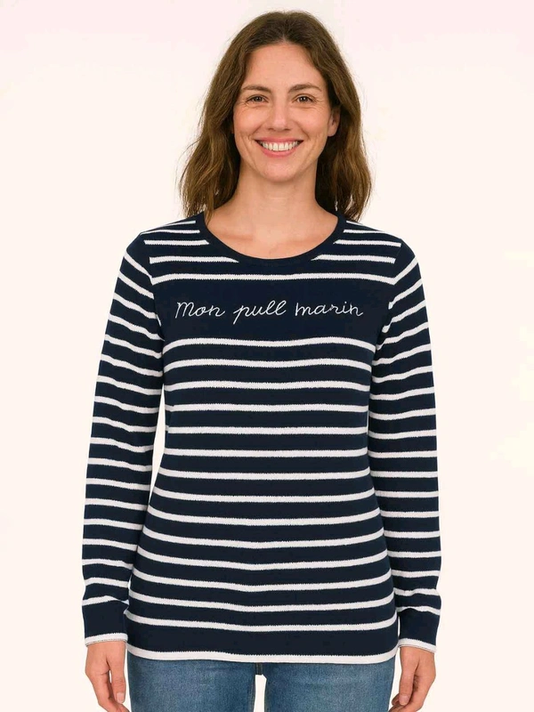 Teere Demarns Ladies Striped Sweater 4A4 - As Image, L