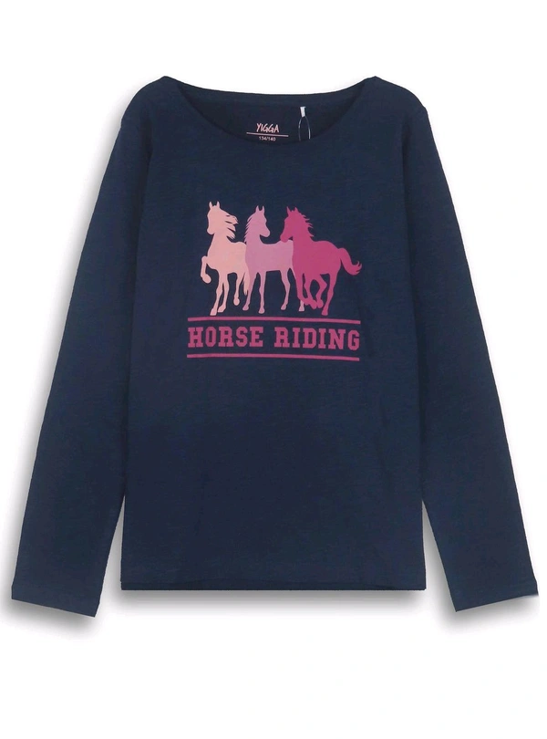 Yigga Girls Long Sleeve Printed Top 2A7 - As Image, 13/14Y