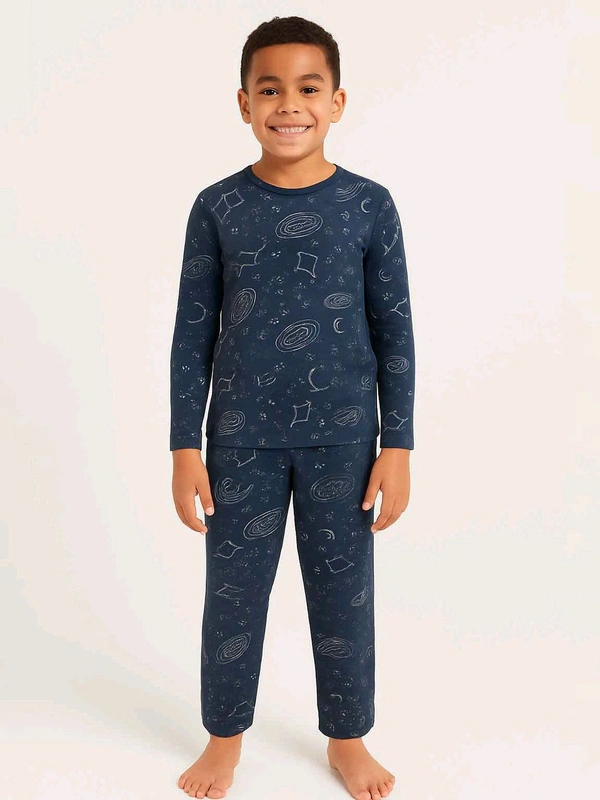 Sinsay Boys Printed Pyjama Set Navy 8B1 - Navy Blue, 3/4Y