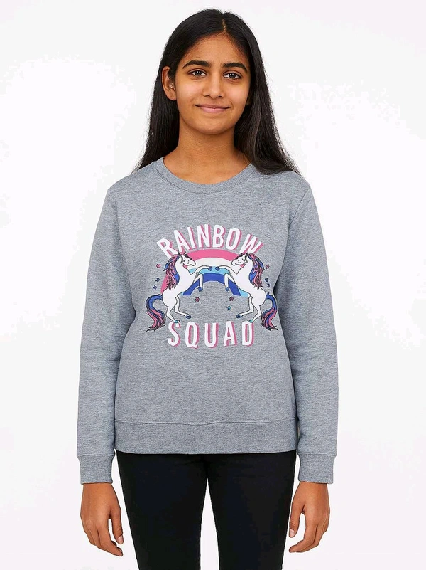 R&B Girls Yellow Fleece Pullover Sweatshirt 1B6 - Bright Sun, 11/12Y