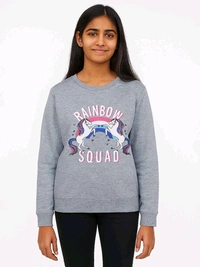 R&B Girls Yellow Fleece Pullover Sweatshirt 1B6 - Bright Sun, 13/14Y