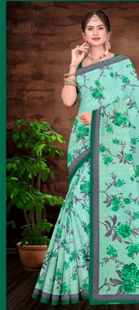 Minu SARODIA(SOUTH COTTON) SAREE - Yellow Orange, Saree, 5.5