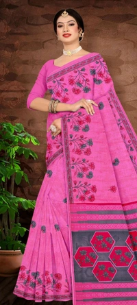 Minu SARODIA(SOUTH COTTON) SAREE - Yellow Orange, Saree, 5.5