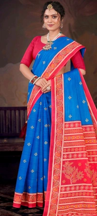 Minu Priyatama poojasaree 178 - Yellow Orange, 5.5, Saree