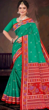 Minu Priyatama poojasaree 178 - Yellow Orange, 5.5, Saree