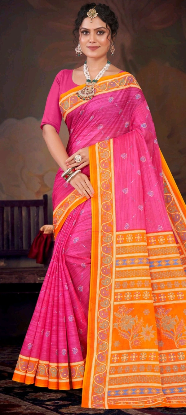 Minu Priyatama poojasaree 178 - Yellow Orange, 5.5, Saree