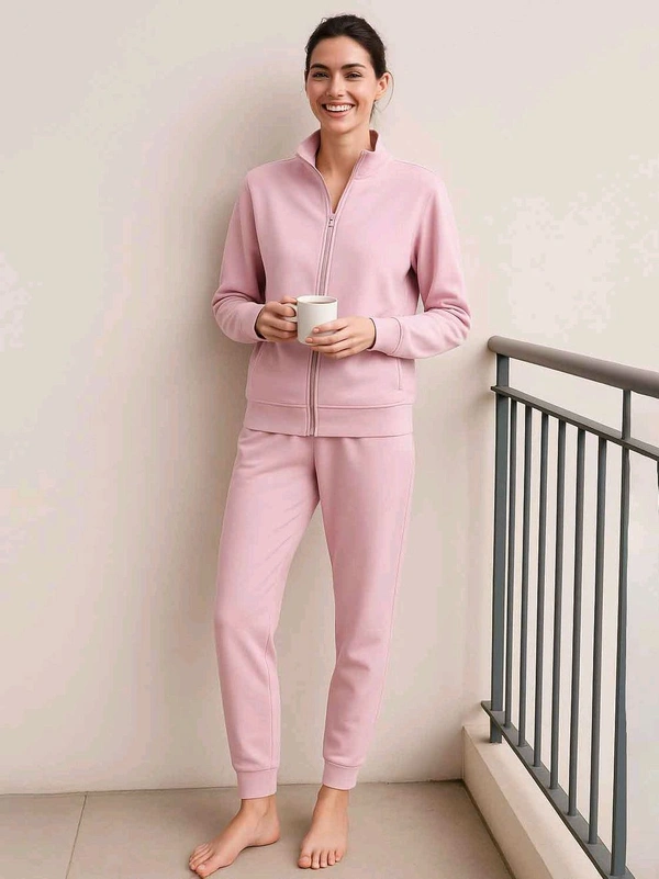 COCONUDA Ladies Winter 2 pc Full Zipper Set Pink - S, 2 pc Set, Pink