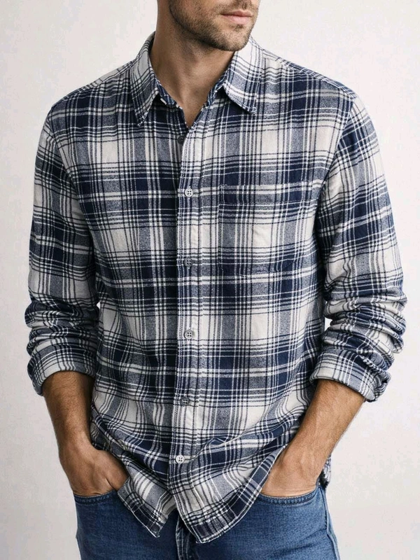 French Connection Men's Flannel Woven Shirt - XL