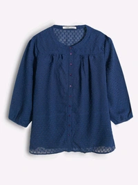 ARMAND THEIRY Ladies Woven Blouse With Camisole - 36/38, Navy Blue, 40/42 44/46 48/50 52/54