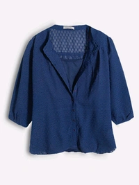 ARMAND THEIRY Ladies Woven Blouse With Camisole - 36/38, Navy Blue, 40/42 44/46 48/50 52/54