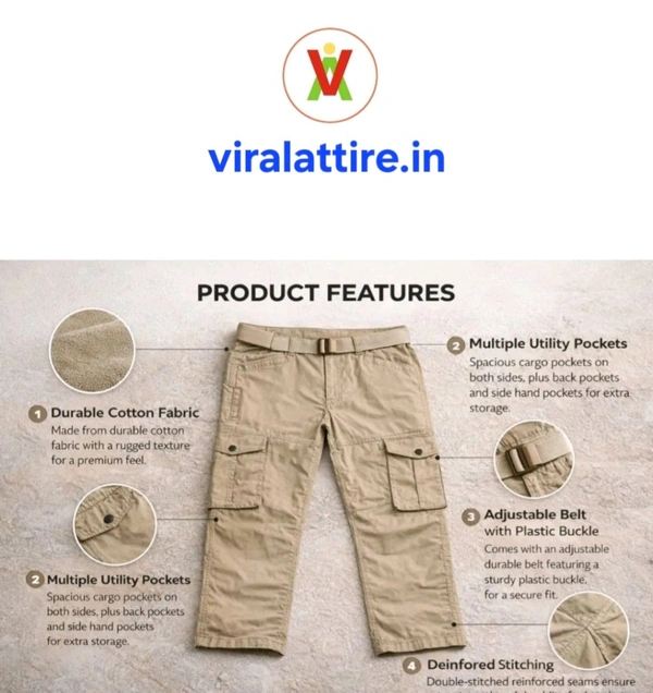 Viral Attire Cargo Pant Match Every Mood & Style - 30, grey