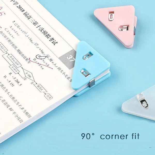 5pcs Triangle Book Paper Corner Clip Binder Clips for Desk Storage Shelf Office Desktop Organizer Organization5pcs Set @300rs only