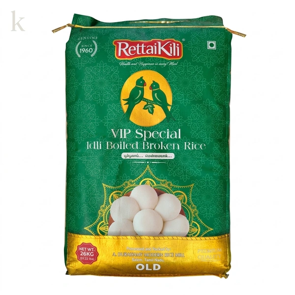 Rettaikili Broken Idli Rice/ரெட்டைகிளி இட்லி நொய் அரிசி - 26 Kg