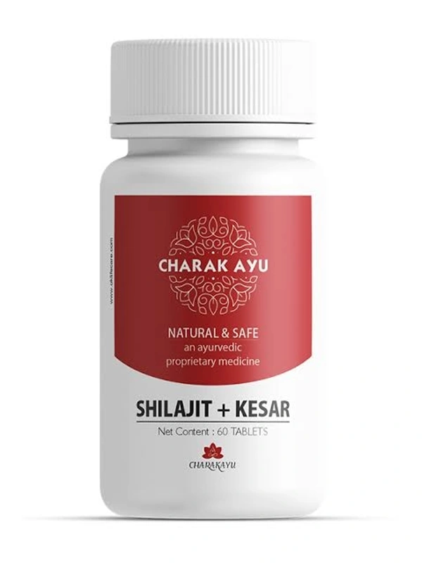 Charakayu Shilajit + Kesar 60 Tabs