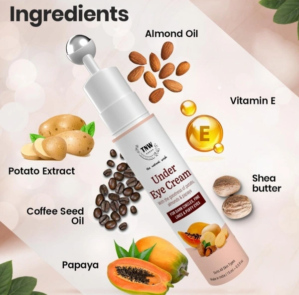TNW - The Natural Wash Under Eye Cream| With Coffee Seed Oil| Anti-Wrinkle| 15 ml