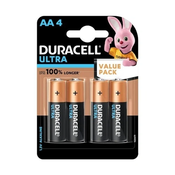 Duracell Ultra AA Alkaline Battery – Long-Lasting & Reliable Power - 4BL
