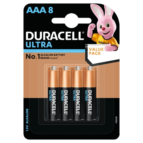 Duracell Ultra AAA Alkaline Batteries – Long-Lasting Power for High-Drain Devices - 8BL