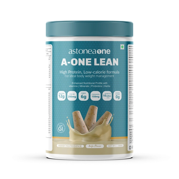 Astoneaone Herbonutrigenx A-One Lean High Protein Nutrition Supplement with Fiber & Probiotics – 500 g - Kulfi, 500GM