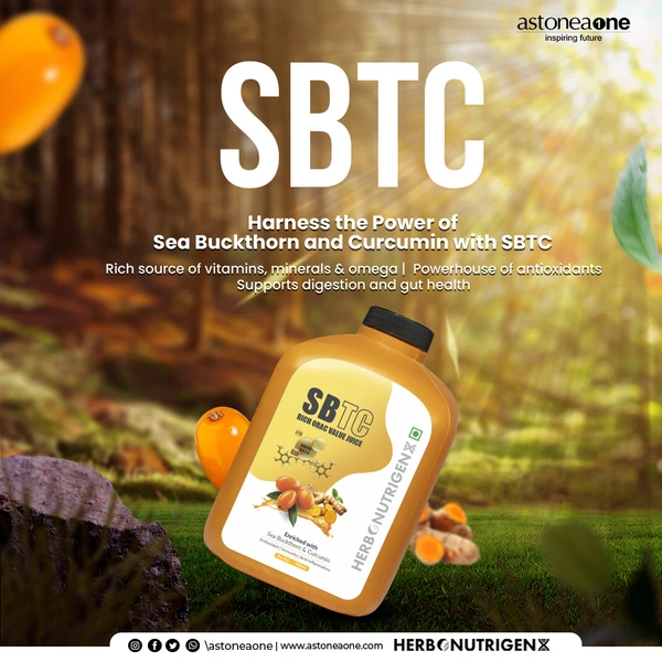 ASTONEAONE Astoneaone SBTC Juice with Sea Buckthorn, Curcumin, Giloy & Ashwagandha – 1 Litre