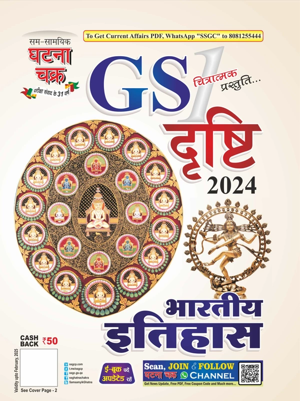 भारतीय इतिहास घटना चक्र GS दृष्टि 2024 (चित्रात्मक प्रस्तुति) | Quick Book