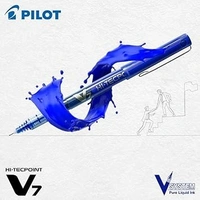 Pilot Hi-Tecpoint V7 0.7mm Fine Point Pure Liquid Ink Roller Ball Pen | Pack Of 3 (2 Blue + 1 Black)