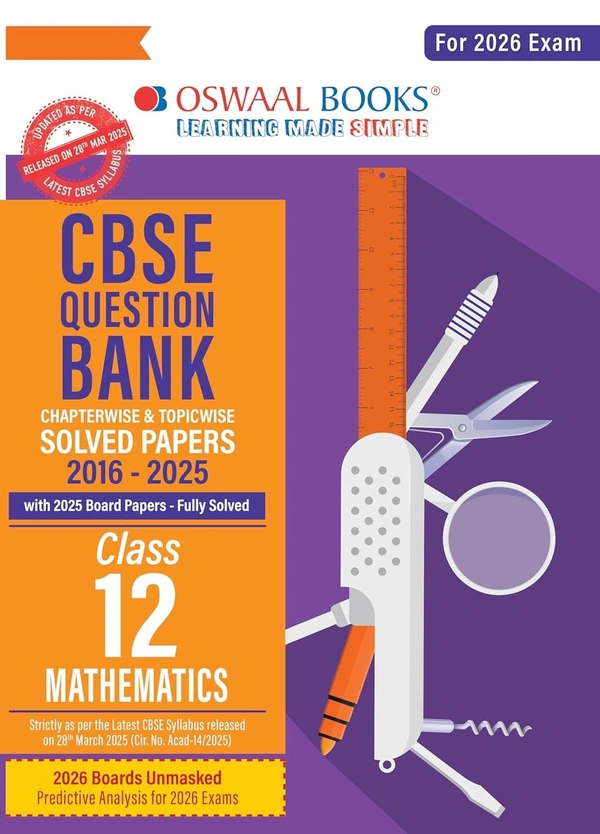 Oswal Oswaal MATHEMATICS Question Bank Chapterwise and Topicwise Solved Papers [2025-26] - Class 12 - Oswaal Editorial Board, English, Paperback