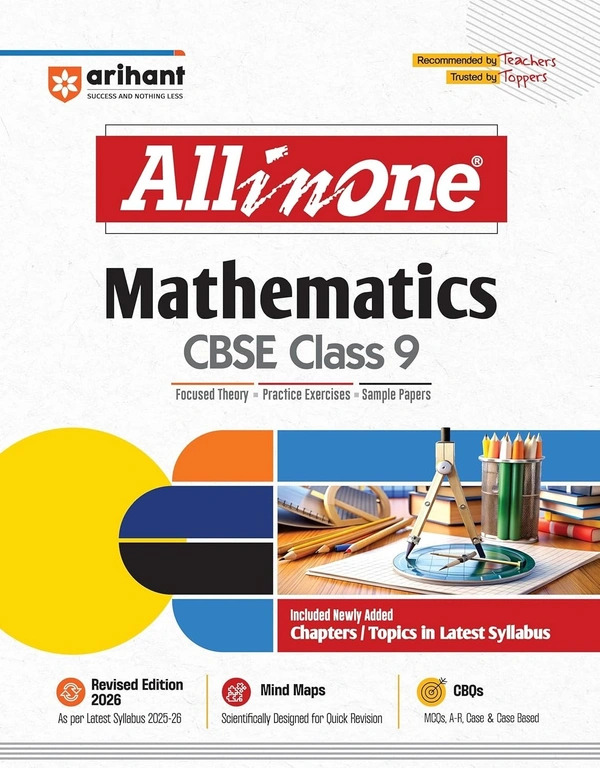 Arihant All In One - MATHEMATICS | Mind map in each chapter | Clear & Concise Theory | Intext & Chapter Exercises | Sample Question Papers [2025-26] - Class 9