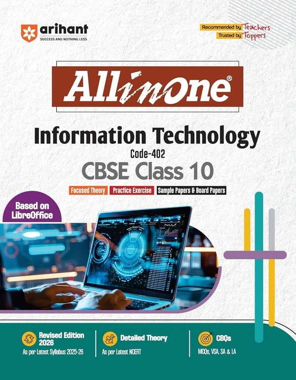 Arihant All In One - Information Technology | Mind map in each chapter | Clear & Concise Theory | Intext & Chapter Exercises | Sample Question Papers [2025-26] - Class 10