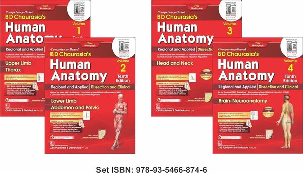 BD Chaurasia's Human Anatomy 10th Edition (Set of 4 Volumes) [2025]