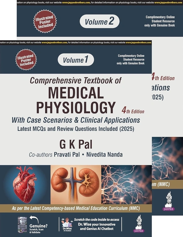 G K Pal Comprehensive Textbook of Medical Physiology with Case Scenarios & Clinical Applications [Set of 2 Volumes]