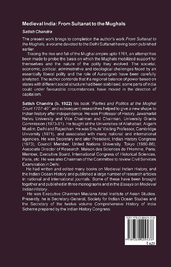 Medieval INDIA:From Sultanat to the Mughals Delhi Sultanat(1526-1748)Part-2(Paperback) - SATISH CHANDRA