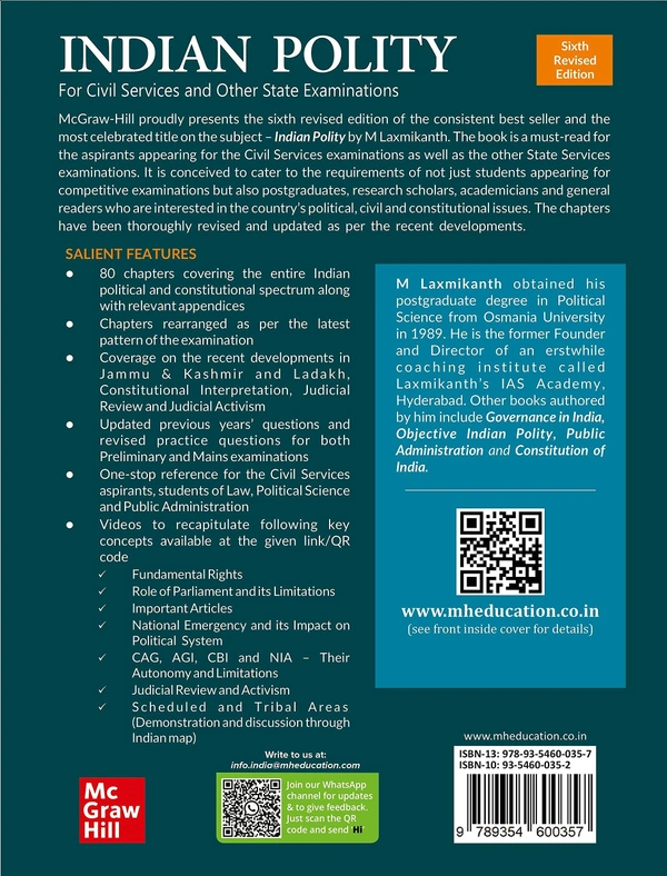 Indian Polity ( English| 6th Revised Edition) | UPSC | Civil Services Exam | State Administrative Exams - M. Laxmikant