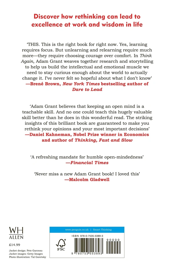 Think Again: The Power of Knowing What You Don't Kno - by Adam Grant (Author)