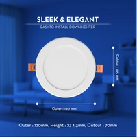 Crompton Led Star Slim Recess Panel Round - 6k - 6W - 4" Cutting