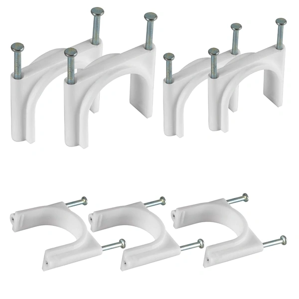 Double Nail Pipe Cable Clips CPVC & UPVC Pipe Clips with Metal Nails - 20MM (50 Nos)