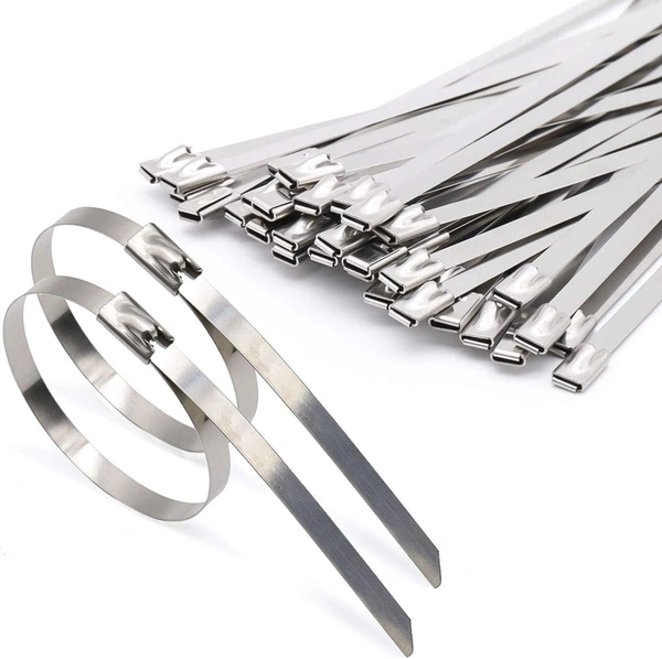 300MM X 4.6 Stainless Steel Tie, Metal Cable Ties - (100 Pcs - Pack)
