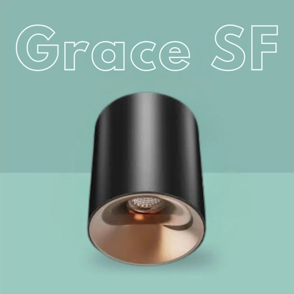 Neptune Lights Neptune 12W LED Grace SF Surface Cylinder Black and Rose Gold - Warm White 3K